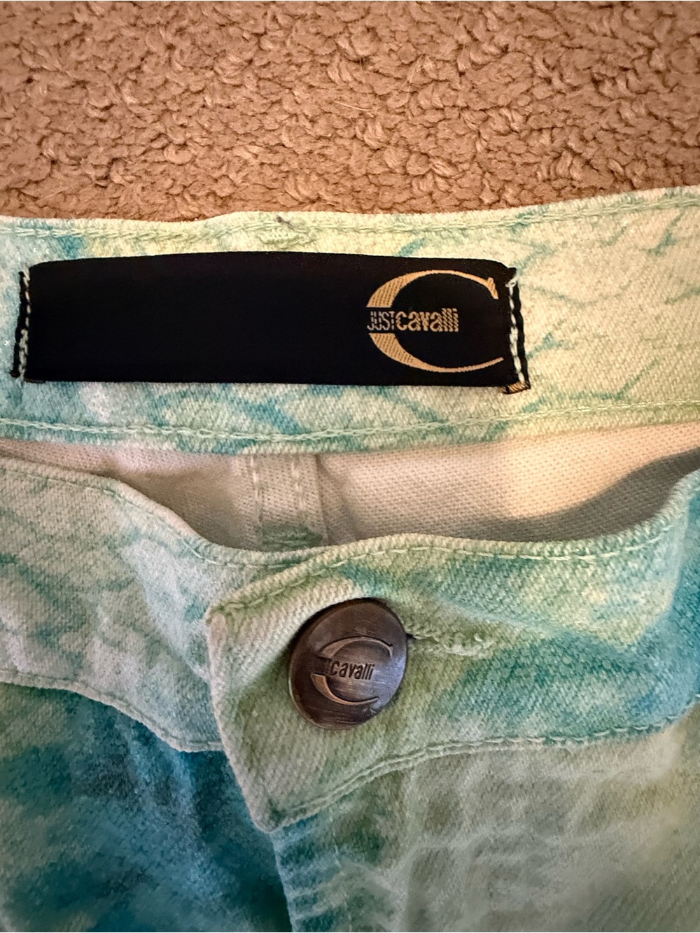 Just Cavalli Vintage Y2K Tie Dye Low Rise Flare Jeans 26/27 - Picture 4 of 4
